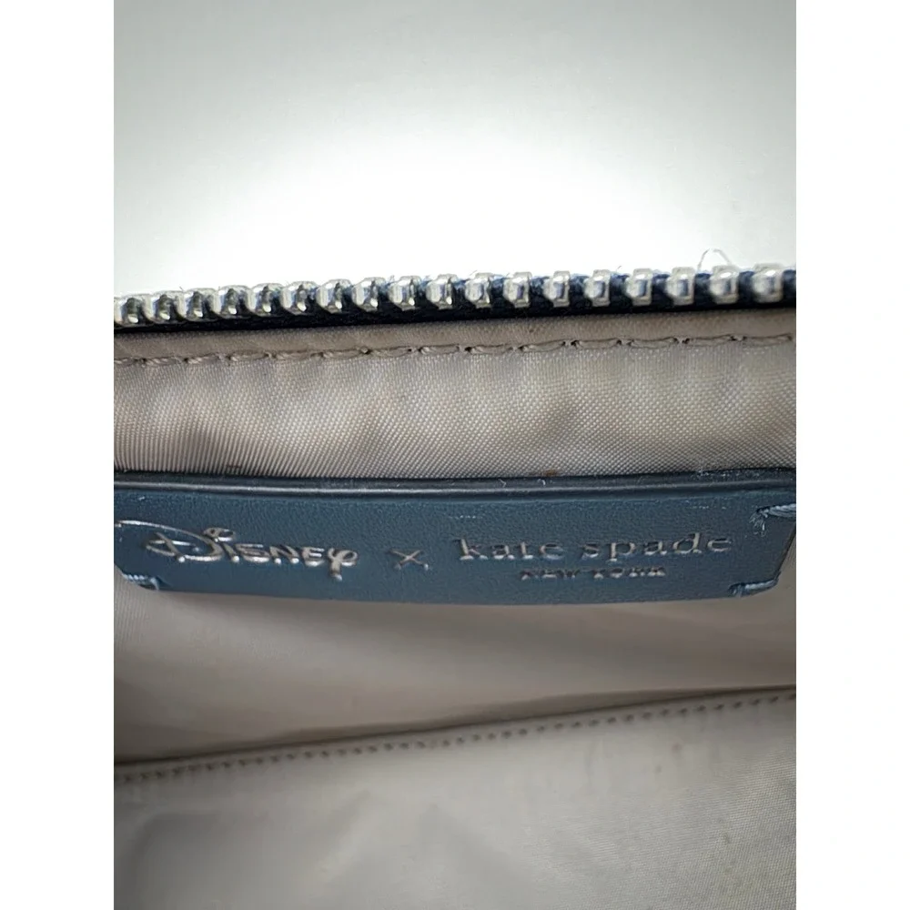 Kate Spade Disney Alice in Wonderland Cosmetic Makeup Case Blue Polka Dot
